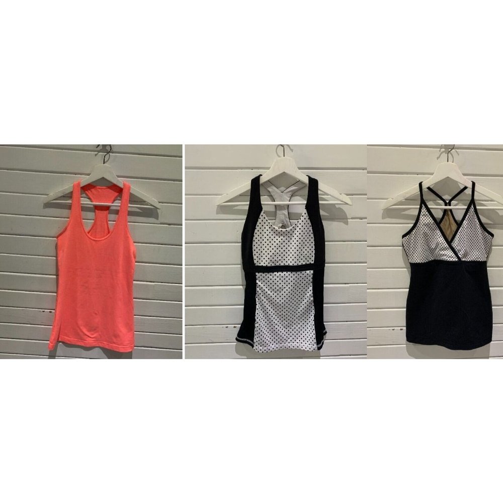 Lululemon Lot of 3 Women's Size 4 XS athletic Tank Tops W/ Built In Bra